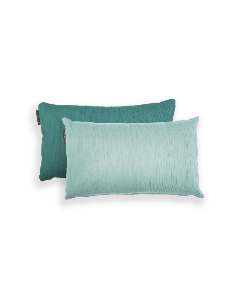 COJÍN BICOLOR TURQUESAS