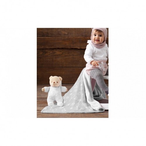 MANTA CARRO BEBÉ ESTAMPADA CON MOTIVOS INFANTILES GRIS