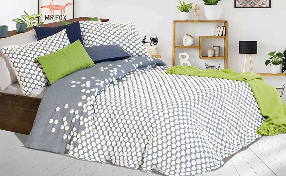 COLCHA CUBRECAMA JACQUARD PUNKT SHABBY CHIC AZUL