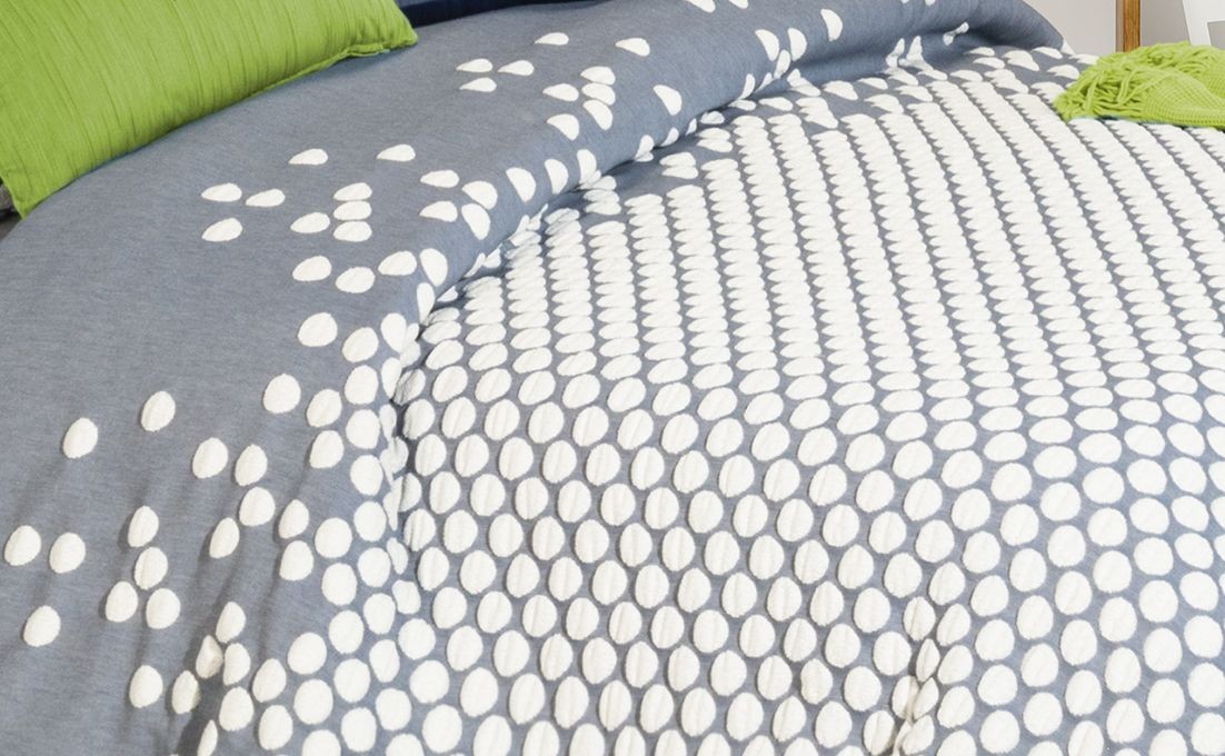 COLCHA CUBRECAMA JACQUARD PUNKT SHABBY CHIC AZUL