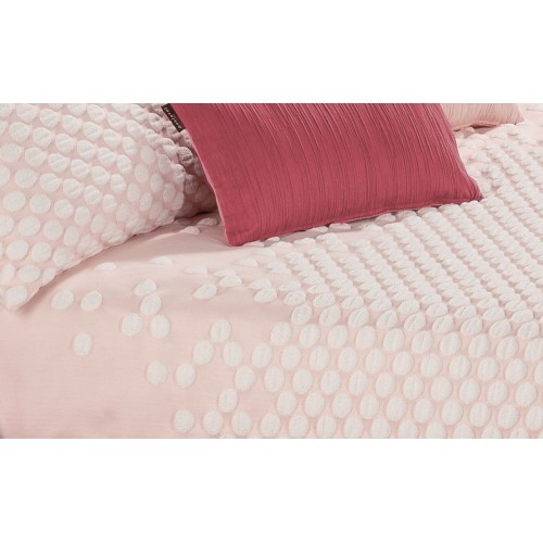 COLCHA CUBRECAMA JACQUARD PUNKT SHABBY CHIC ROSA