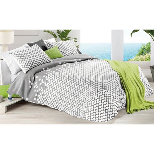 COLCHA CUBRECAMA JACQUARD PUNKT SHABBY CHIC GRIS