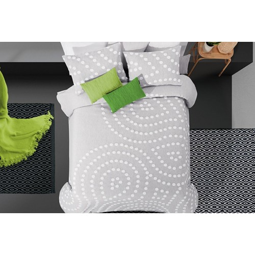 COLCHA CUBRECAMA JACQUARD PUNKTWELLEN SHABBY CHIC GRIS
