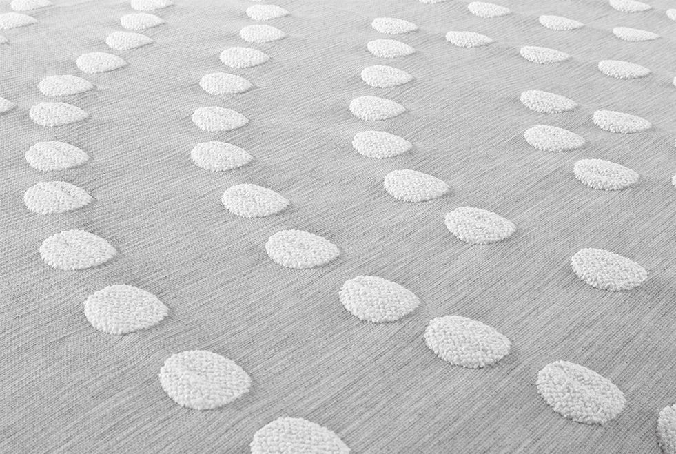 COLCHA CUBRECAMA JACQUARD PUNKTWELLEN SHABBY CHIC GRIS