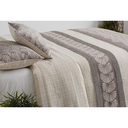 EDREDÓN JACQUARD DIENTE DE LEÓN TONOS TOSTADOS PIEDRA & BOSQUE