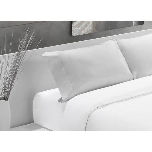 FUNDA ALMOHADA ALGODÓN PERCAL 200 HILOS GRIS PERLA